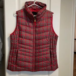 COPY - Talbots red plaid vest